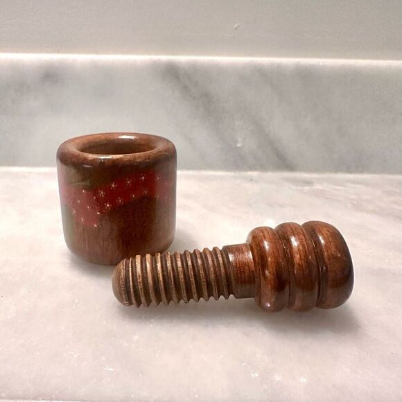Vintage Handmade Painted European Wooden Twist Nutcracker - Picture 2 of 4